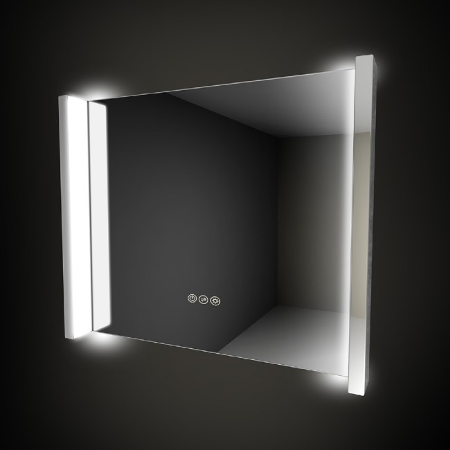 HIB Fold 80 - Rectangular Led Bathroom Mirror with Demister 800 x 600mm