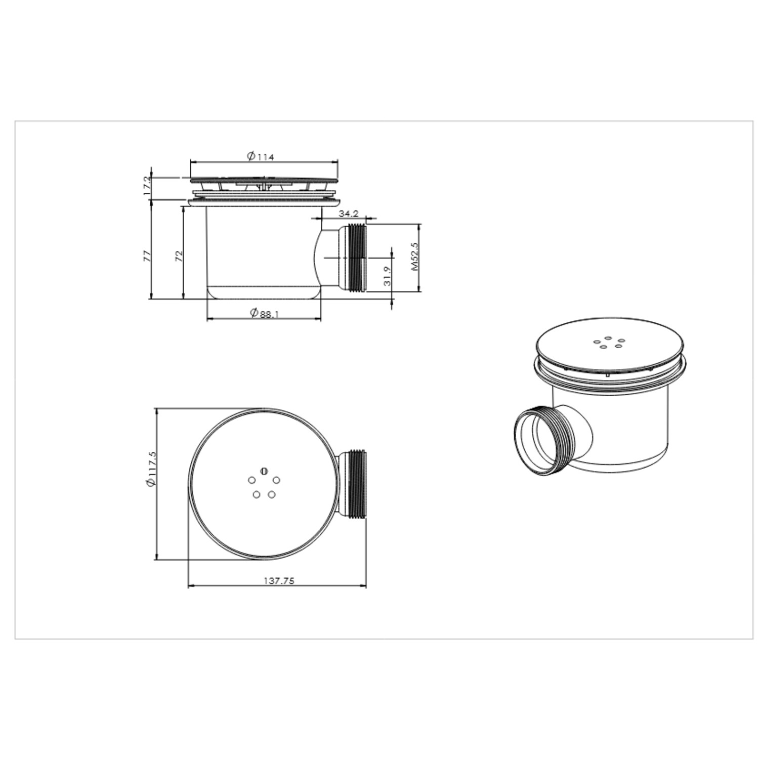 90mm Chrome Shower Tray Waste Better Bathrooms 90mm-chrome-shower-tray-waste-better-bathrooms