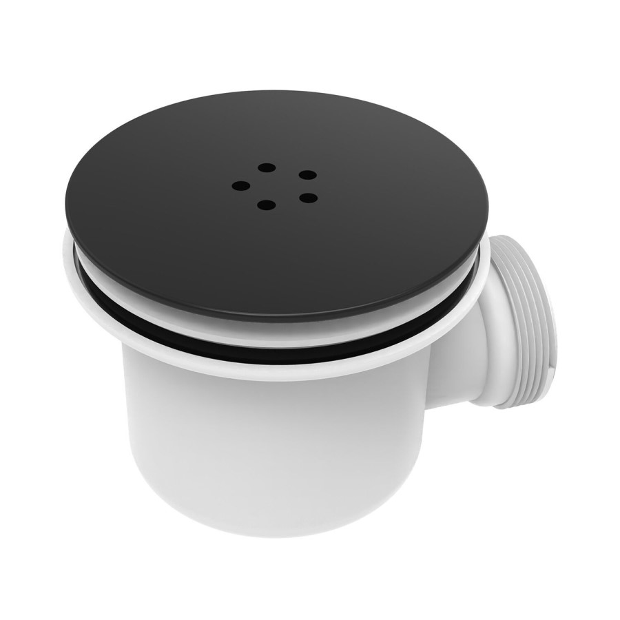 90mm Matt Black Shower Tray Waste