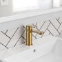 GRADE A1 - Brass Mono Basin Mixer Tap with Slotted Waste - Albury