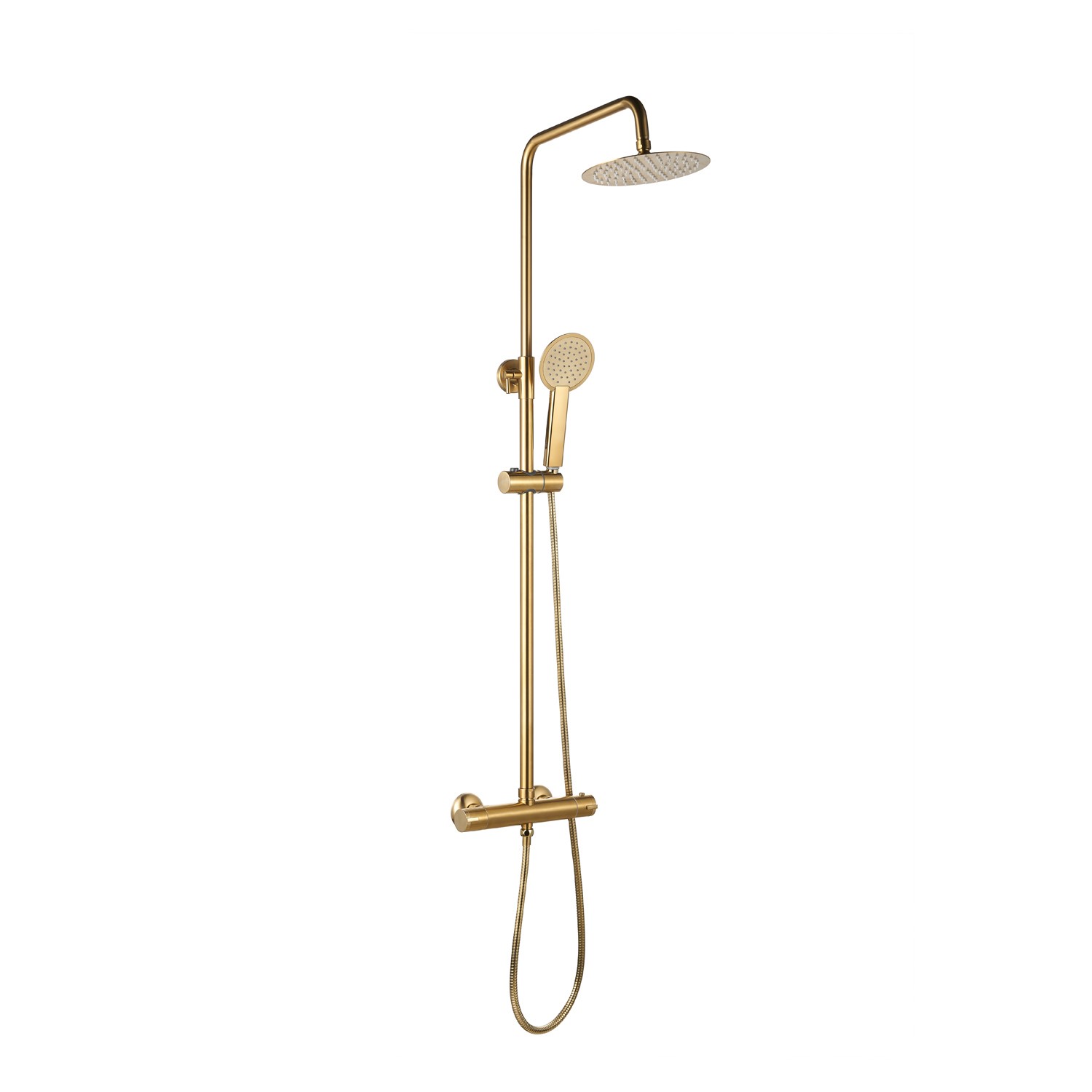 GRADE A1 Brass Thermostatic Mixer Bar Shower with Round Overhead