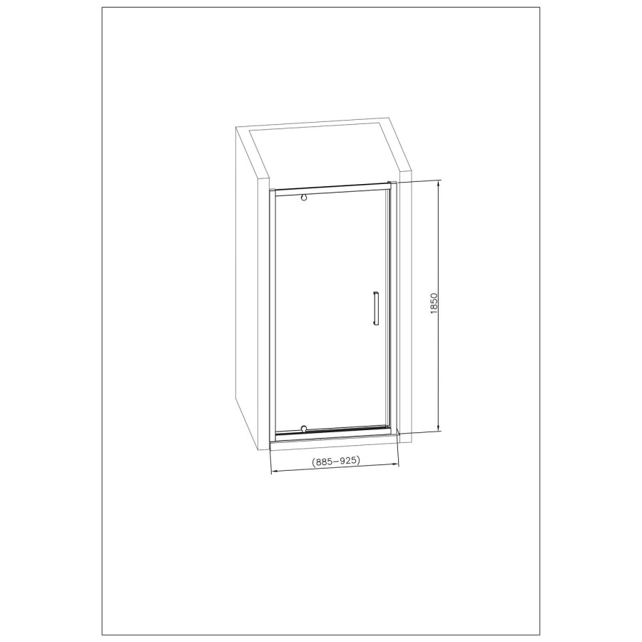 GRADE A1 - Pivot Shower Door 800mm - 4mm Glass - Vega Range