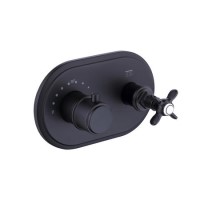 GRADE A1 - Black Concealed Thermostatic Shower Valve 1 Outlet - Camden