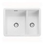 GRADE A1 - Box Opened Rangemaster Rustique White 1.5 Bowl Undermount Ceramic Kitchen Sink