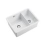 GRADE A1 - Box Opened Rangemaster Rustique White 1.5 Bowl Undermount Ceramic Kitchen Sink