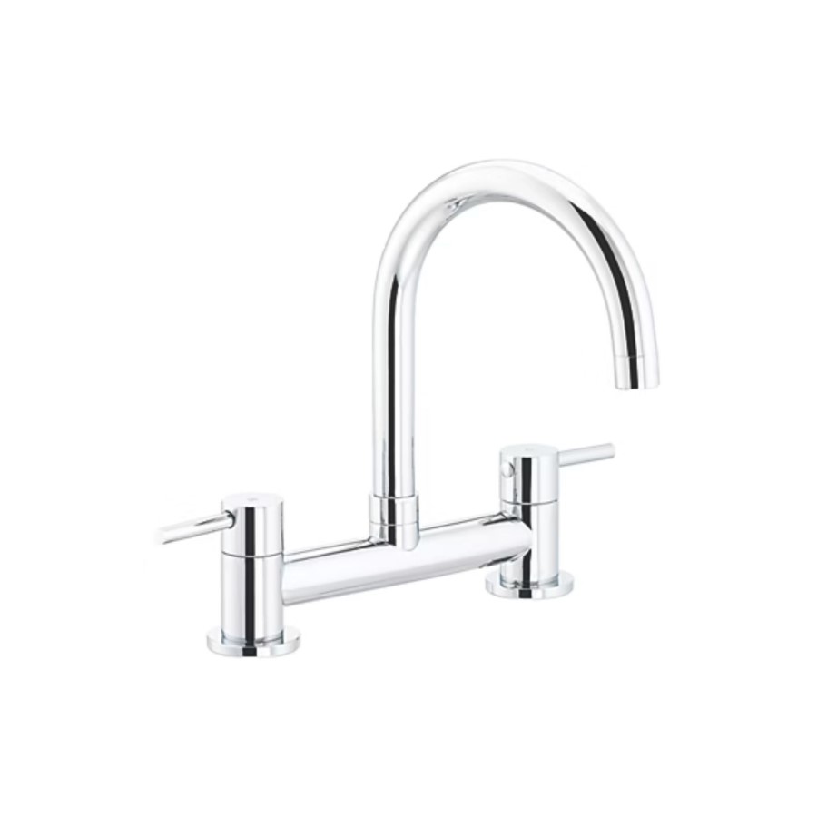 Refurbished Abode Contemporary Deck Mixer Tap - Chrome