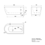 GRADE A1 - Freestanding Single Ended Right Hand Corner Bath 1500 x 800mm - Amaro