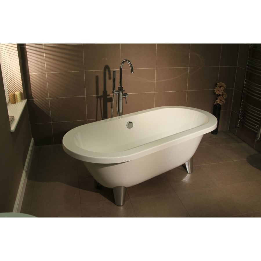 Freestanding Double Ended Bath with Chrome Feet 1690 x 790mm - Eclipse