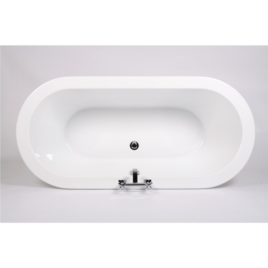 Freestanding Double Ended Bath with Chrome Feet 1690 x 790mm - Eclipse