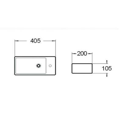 GRADE A1 - Detroit Left Hand Wall Hung/Countertop Basin - 405mm