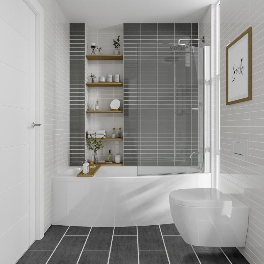GRADE A2 - 1555 x 750 x 580 Brooklyn Space Saver Bath Front Panel