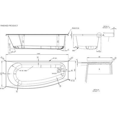 Brooklyn Spacesaver Right Hand Shower Bath with Shower Screen - 1690 x 690mm