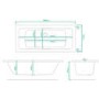 GRADE A1 - Chiltern Square Double Ended Bath - 1800 x 800mm