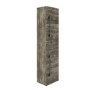 GRADE A1 - 1400mm Wall Hung Tall Boy Bathroom Cabinet - Grey Wood Effect - Ashford