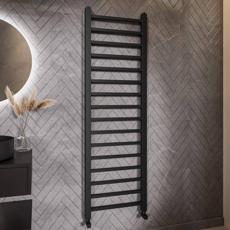 GRADE A1 - 1600mm x 500mm Matt Black Towel Rail - Sonoran