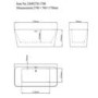 GRADE A3 - Oslo Slim Back to Wall Double Ended Freestanding Bath - 1700 x 740mm