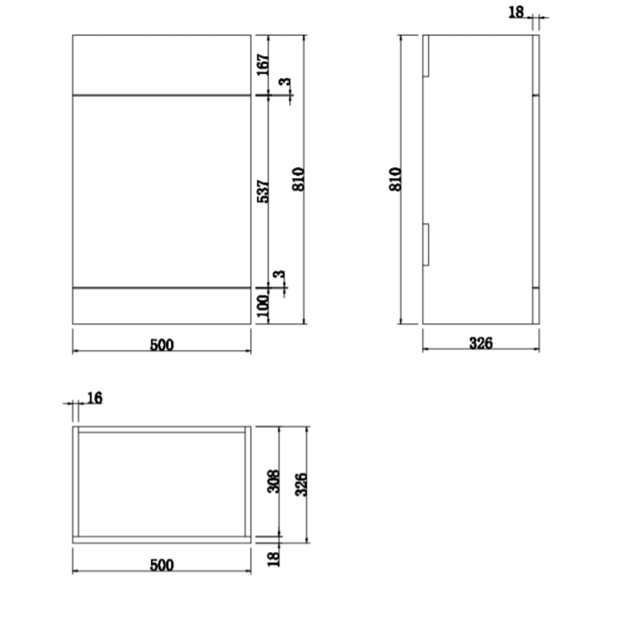 GRADE A2 - 500mm Toilet Unit Matt Grey - Bali
