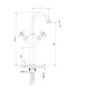 GRADE A2 - Camden Double Handle Tall Basin Mixer Tap - Black