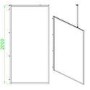 GRADE A1 - Black 1400mm Framed Wet Room Shower Screen with Wall Support Bar - Zolla