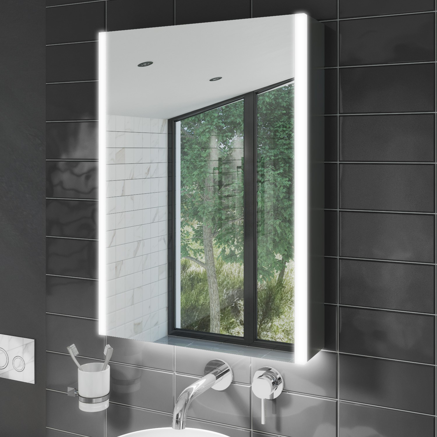 Mirrored Bathroom With Shaver Socket And Light Matttroy