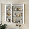 GRADE A1 - 500 x 700mm Illuminated Mirrored Bathroom Cabinet Single Door - Mizar 