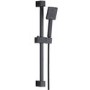 GRADE A1 - Matt Black Square Shower Slide Rail Kit - Zana
