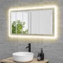 GRADE A1 - Rectangular Double Border LED Bathroom Mirror 1000x600mm - Izar 