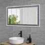 GRADE A1 - Rectangular Double Border LED Bathroom Mirror 1000x600mm - Izar 