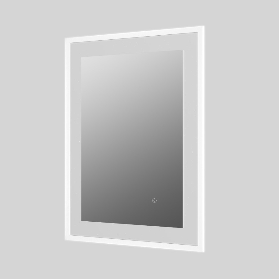 GRADE A1 - Rectangular Double Border LED Bathroom Mirror 1000x600mm - Izar 