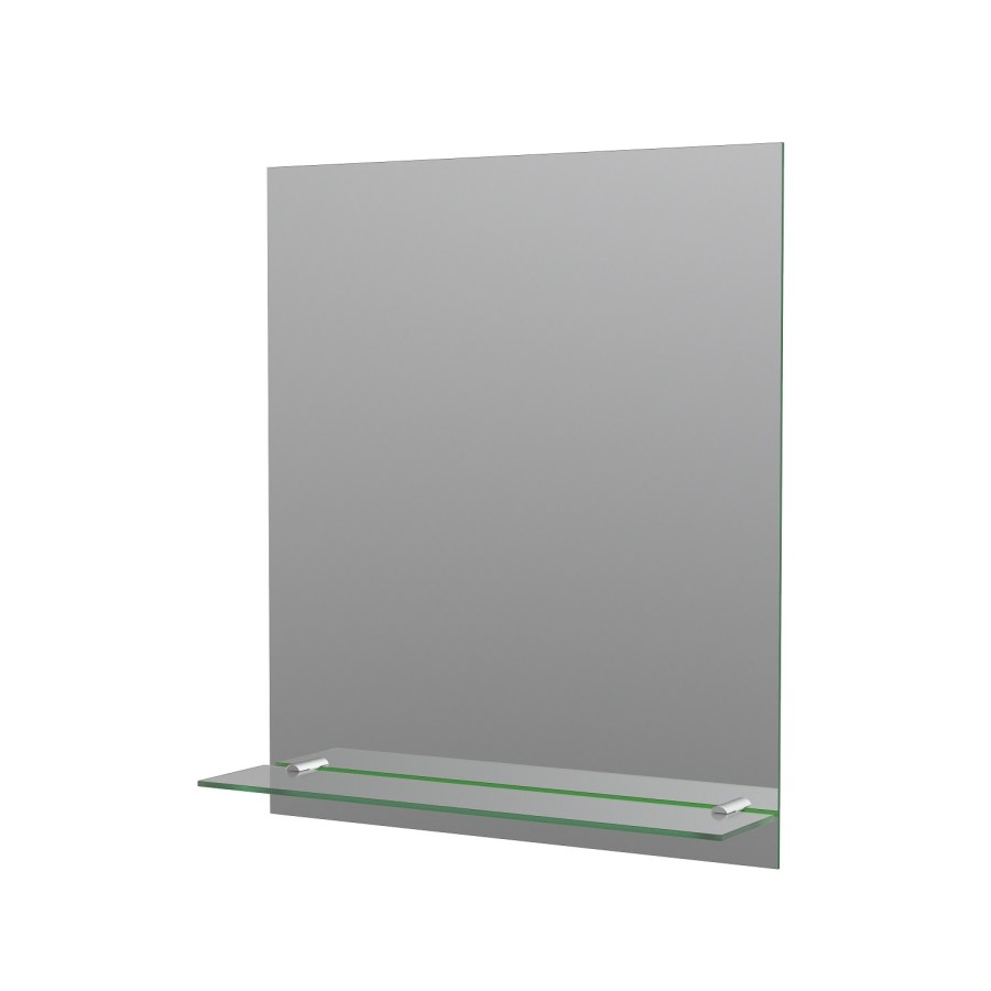 Rectangular Bathroom Mirror with Glass Shelf 500 x 600mm - Meissa 