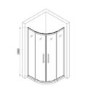 Chrome 6mm Glass Quadrant Shower Enclosure 800mm - Carina