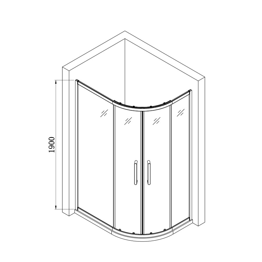 Chrome 6mm Glass Offset Quadrant Shower Enclosure 1000x900mm - Carina