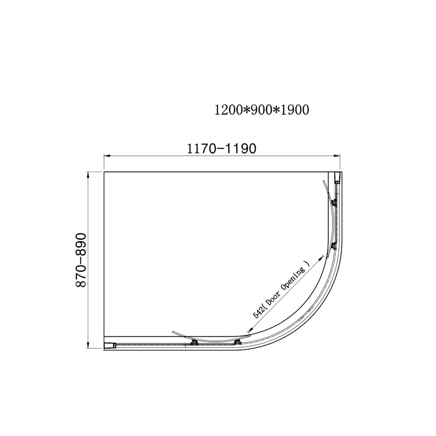 Chrome 6mm Glass Offset Quadrant Shower Enclosure 1200x900mm - Carina