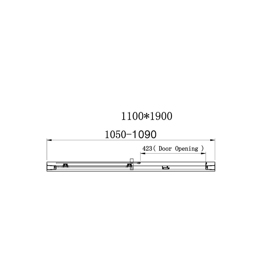 Chrome 6mm Glass Sliding Shower Door 1100mm -Carina