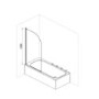Black Hinged Shower Bath Screen 1450 x 800mm - Taurus