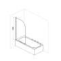 Freestanding Shower Bath Single Ended Right Hand Corner with Black Bath Screen and Towel Rail 1650 x 780mm - Faro