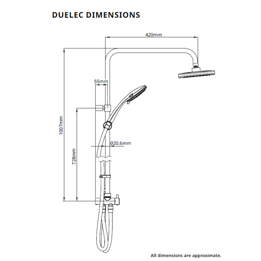 GRADE A1 - Triton ENVi 9.0kW Electric Shower With DuElec® Shower Kit - Chrome