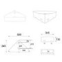 ONLY OPENED - White Wall Hung Corner Basin 560mm - Luca