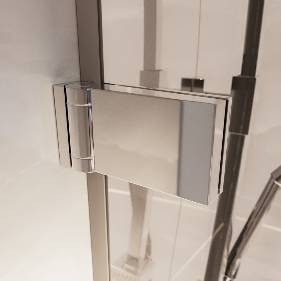 800mm Ribbed / Fluted Glass Right Hand Hinged Door Shower Enclosure 8mm Glass - Matira