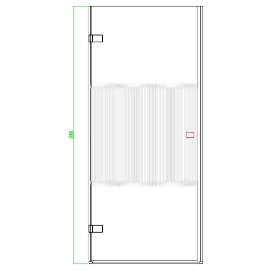 ONLY OPENED - Chrome 8mm Fluted Glass Hinged Shower Door 800mm Left Hand - Matira