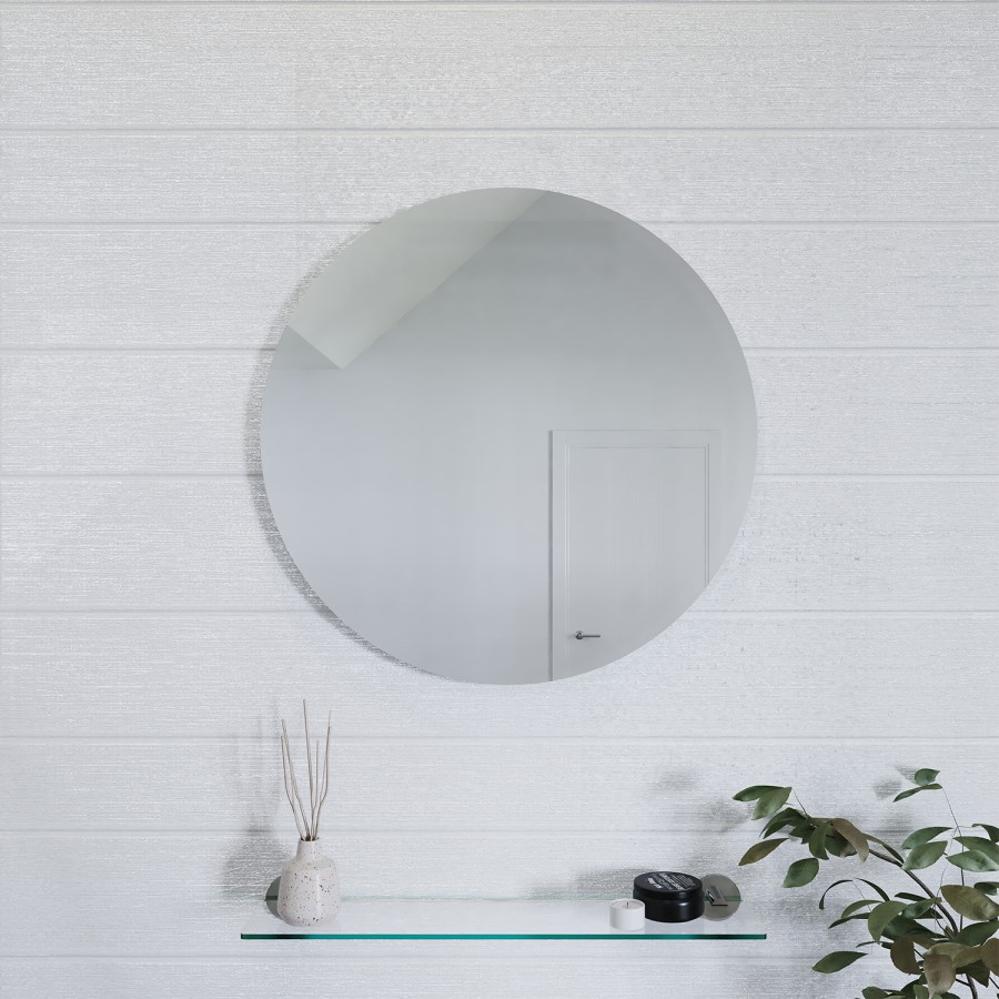 GRADE A1 - Round Hang N Lock Bathroom Mirror 600mm - Croydex
