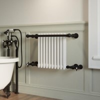 ONLY OPENED - Wall hung towel rail 510x740x250mm Matt Black and White- Regent