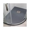 GRADE A1 - Claristone Anthracite Slate Effect Left Hand Quadrant Shower Tray &amp; Waste - 1200 x 800mm