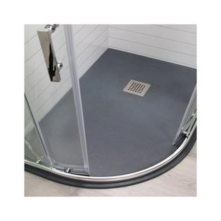 Claristone Anthracite Slate Effect Left Hand Quadrant Shower Tray & Waste - 1200 x 800mm