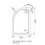 GRADE A1 - 900x760mm Quadrant Shower Tray – Low Profile 45mm – Stone Resin – White – Pearl