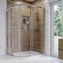 GRADE A1 - 900x760mm Quadrant Shower Tray – Low Profile 45mm – Stone Resin – White – Pearl