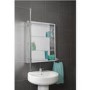 GRADE A1 - Croydex Haven Aluminium Single Door Mirror Cabinet