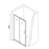GRADE A1 - 1400mm Rectangular Sliding Shower Door-Carina 