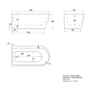 GRADE A2 - Freestanding Single Ended Left Hand Corner Bath 1500 x 800mm - Amaro