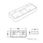 ALMOST PERFECT - White Square Countertop Double Basin 800mm - Bowen